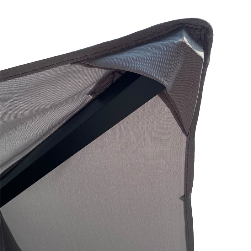 Grey 4m x 3.35m Gazebo With 2 Tier Roof