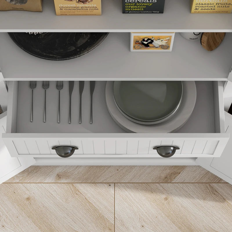 Freestanding Multi-Storage Kitchen Cabinet in White - Stylish & Functional Organizer for Home & Kitchen Storage Solutions