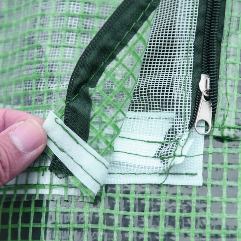 Dark Green Portable Mini Garden Greenhouse with Zipped Windows, 180x140x80cm