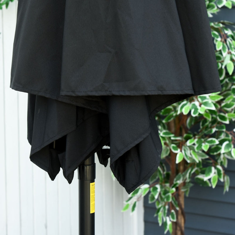 Black 2.7M Tilt Crank Garden Parasol Umbrella