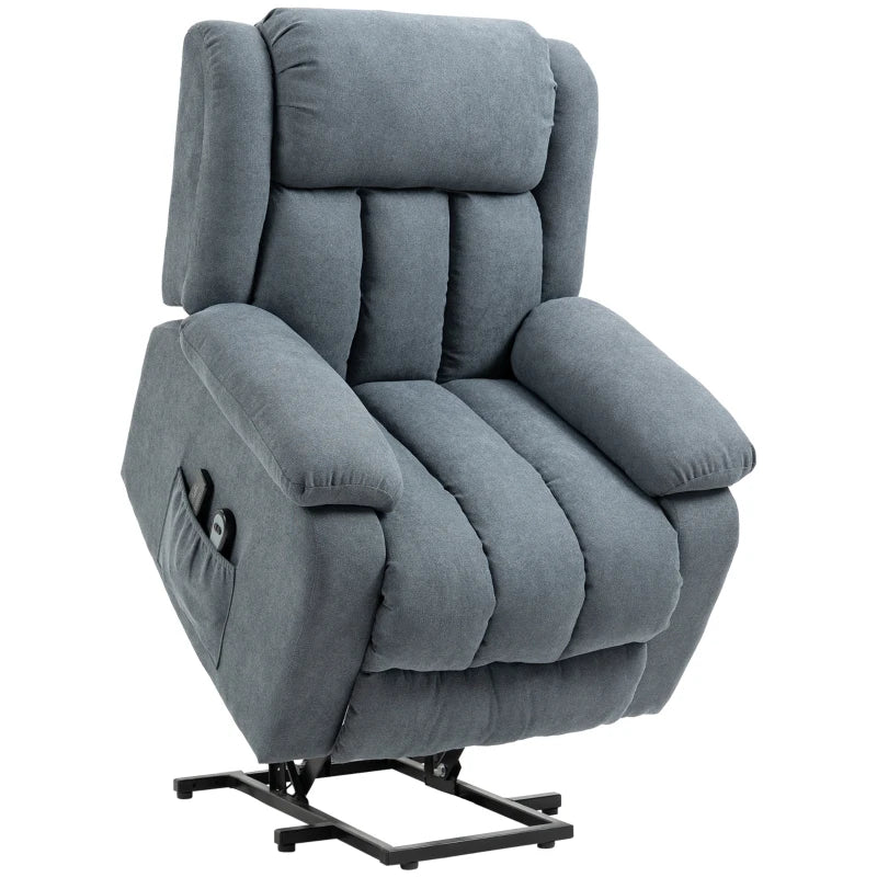 Oversized Riser Recliner Chair for Elderly with 8 Vibration Massage, Fabric Upholstered Lift Chair in Dark Grey
