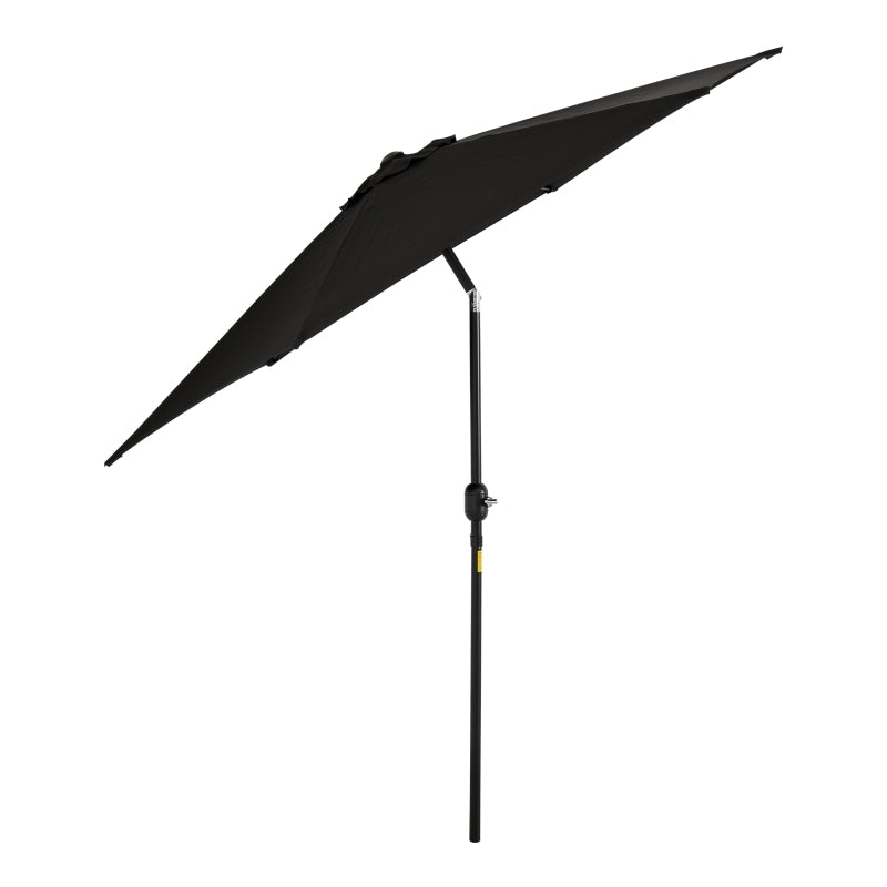 Black 2.7M Tilt Crank Garden Parasol Umbrella