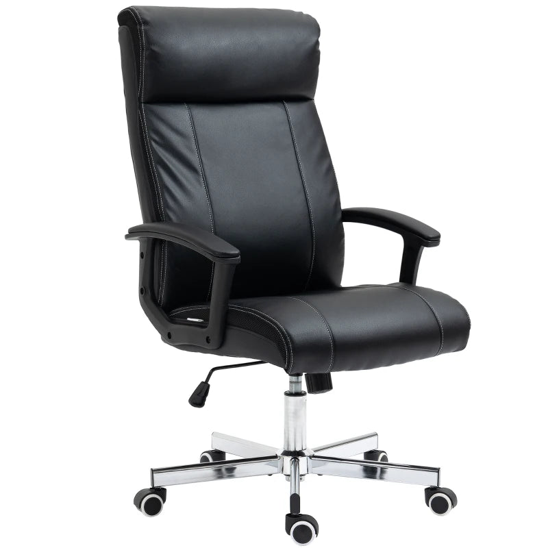 Vinsetto High Back Massage Office Chair - PU Leather Desk Chair with 6 Point Massage, Adjustable Height & Remote Control, Black