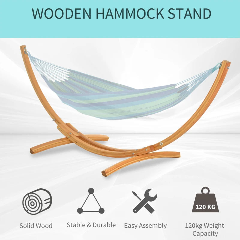 Wooden Hammock Stand - Universal Fit - Garden Picnic Camp - 3.25m - Natural
