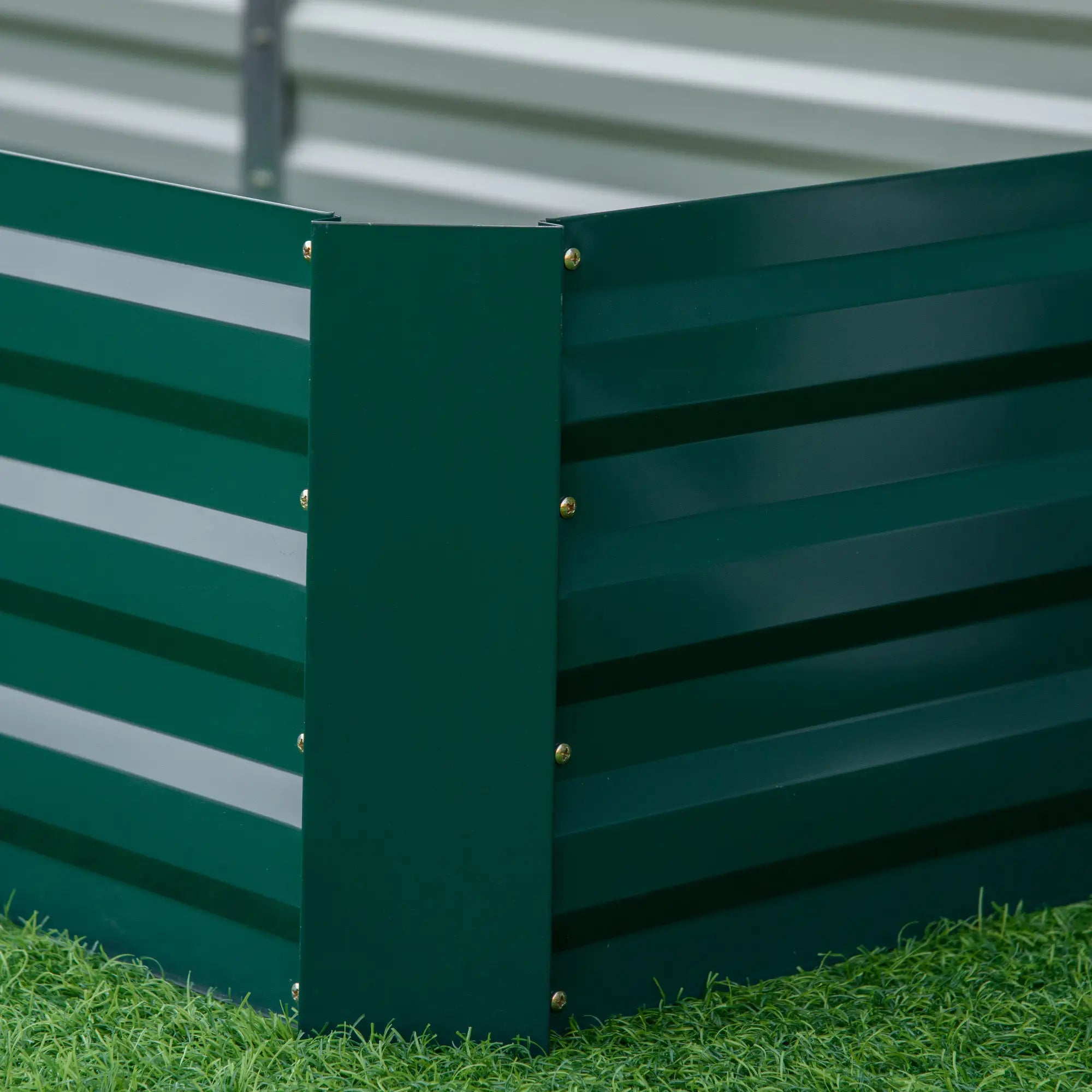 Green Metal Raised Garden Bed Planter Box for Growing Flowers & Herbs - 241 x 90.5 x30cm