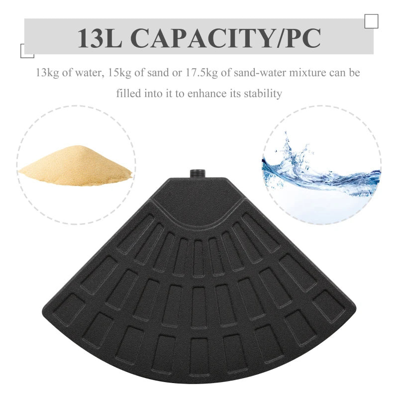 Black Portable 4-Piece Umbrella Base Set