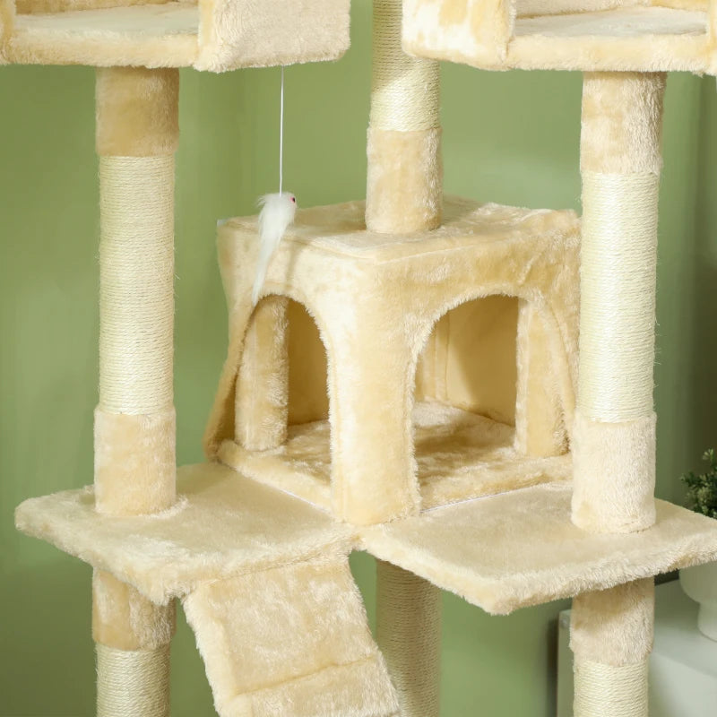 Deluxe Cat Tree Scratching House - Multi-Level Activity Play Centre for Cats with Cozy Hideouts and Scratching Posts