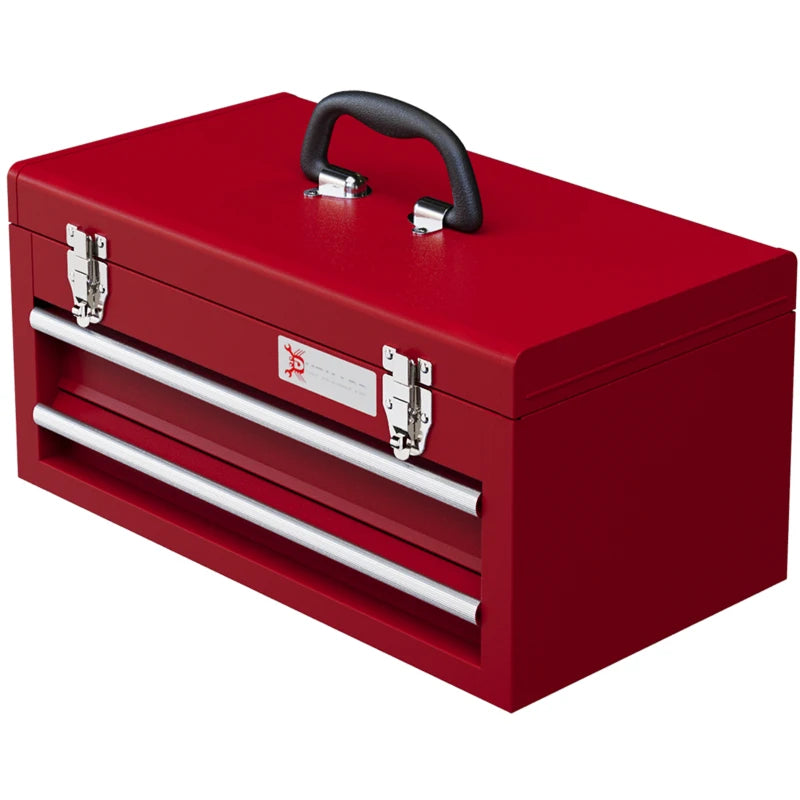 Lockable Metal Tool Box with Drawers