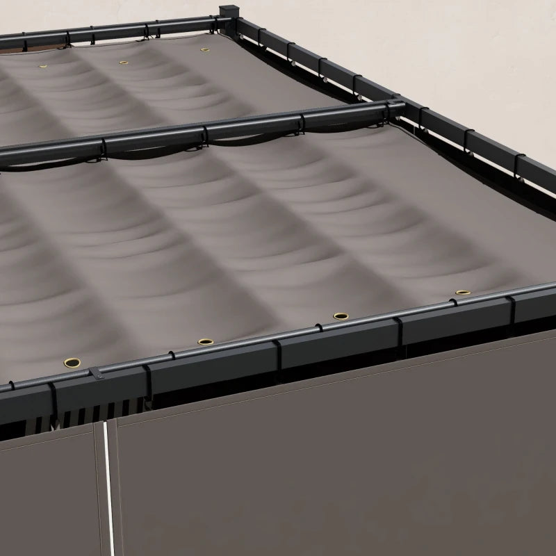 3m x 3m Canopy With Grey Curtains