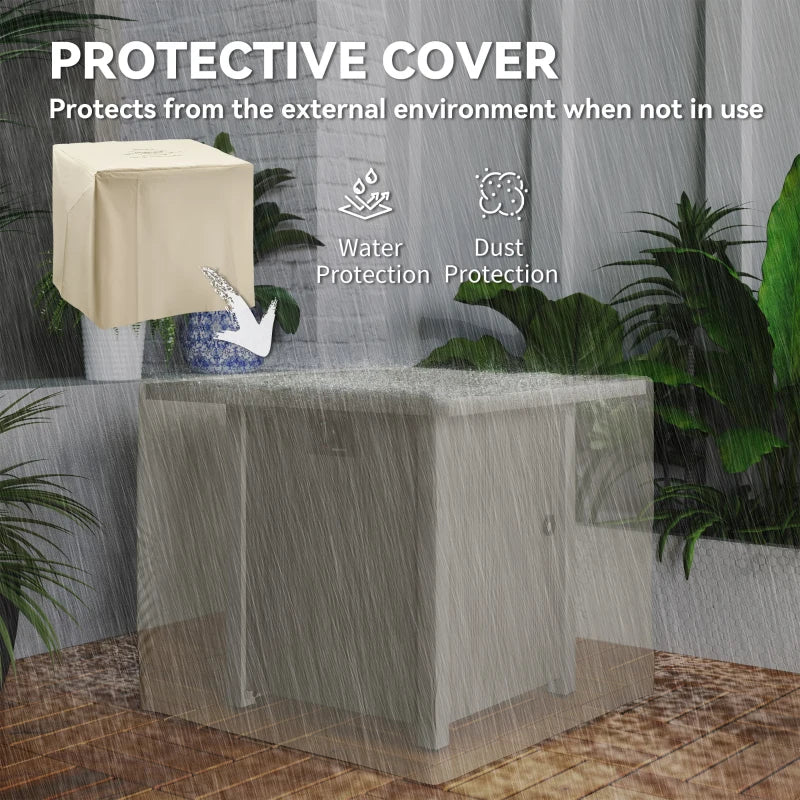 50,000 BTU Dark Grey Gas Fire Pit Table with Cover - Outdoor Heating Solution for Patios and Backyards