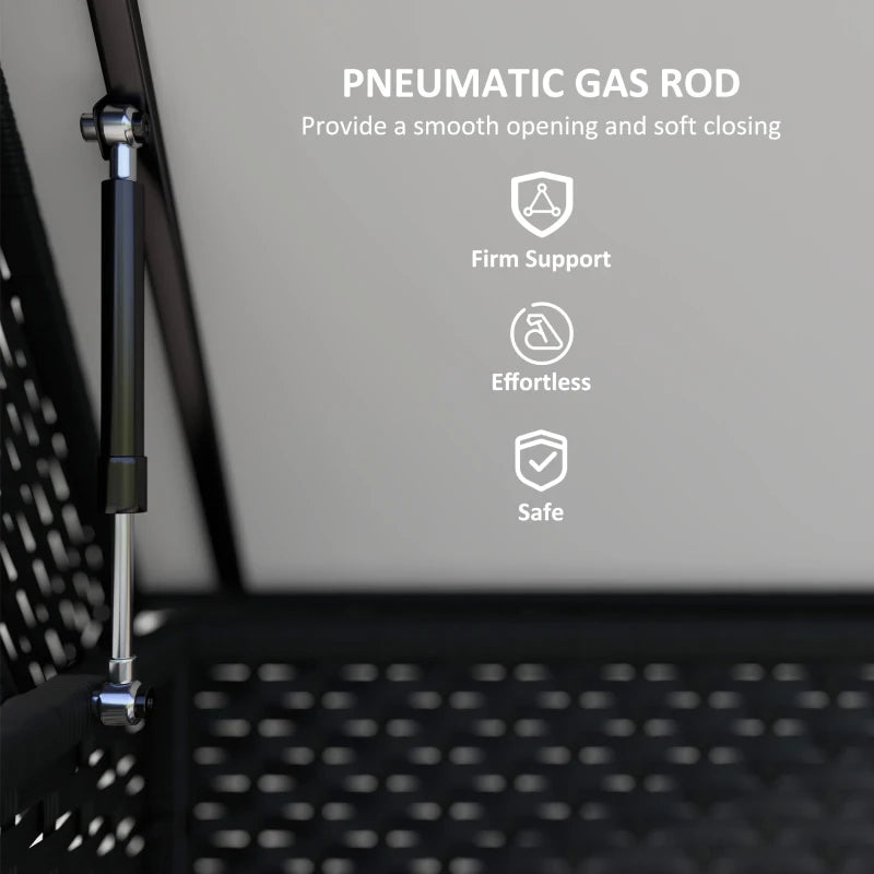 Black 627L Rattan Storage Box - Stylish Outdoor & Indoor Organizer for Home