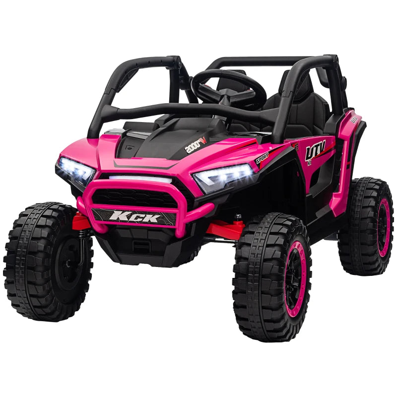 Pink 2 Seater Electric Ride On Truck with Remote Control 24V Battery Powered Car
