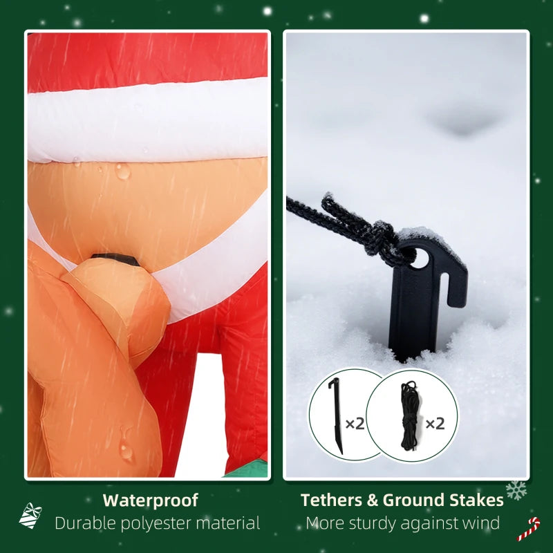 7FT Inflatable Santa with Dog - LED Christmas Decoration for Indoor & Outdoor Holiday Home Decor