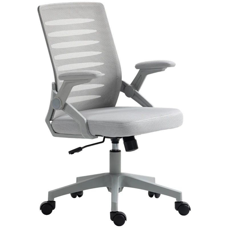 Vinsetto Adjustable Height Work Chair 44-53.5cm, Ergonomic Mesh Back Office Chair, Grey - Perfect for Home & Office