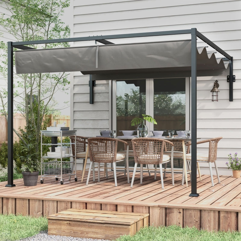 2m x 3m Dark Grey Lean-To Pergola