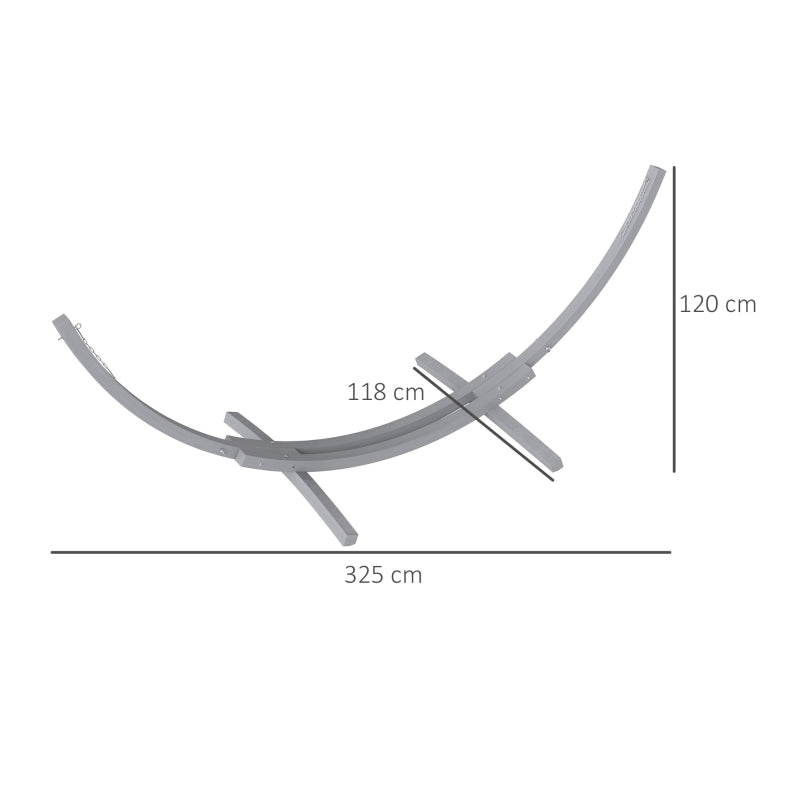 3.25m Grey Wooden Hammock Stand - Universal Fit for Garden, Picnic & Camping Accessories
