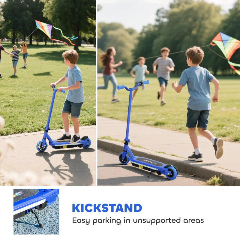 Electric Scooter for Kids Ages 6-14 with Colorful LED Lights Blue