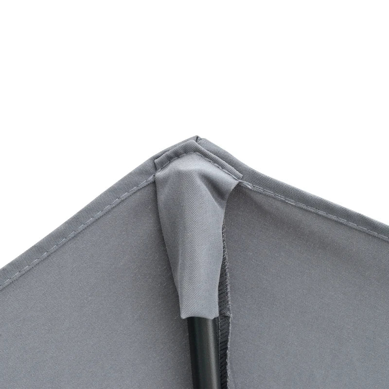 2m Dark Grey Half Parasol with Crank Handle and Base