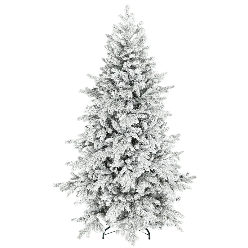 6ft Snow Flocked Artificial Christmas Tree - Realistic Holiday Decor for Festive Home Decoration