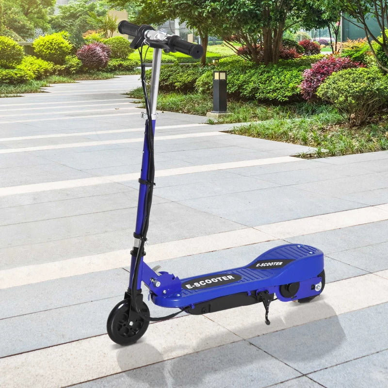 Folding Electric Kids Scooter for Ages 7-14 Lightweight Blue and Black Design