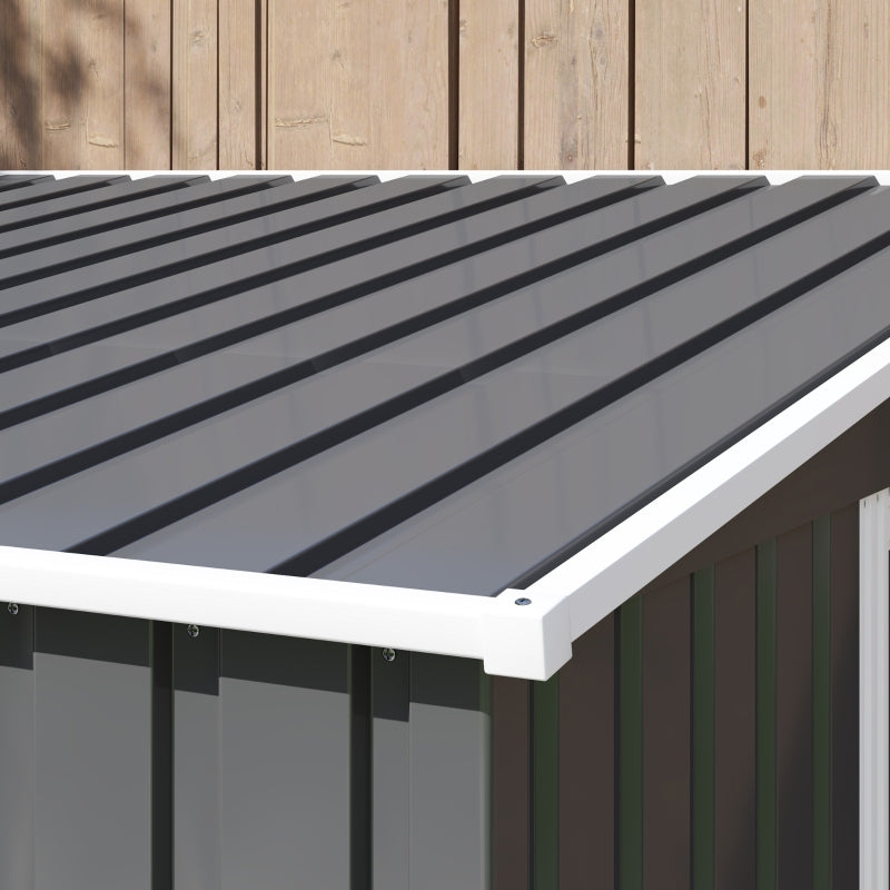 7ft x 5ft Galvanised Metal Shed with Sliding Door - Durable Dark Grey Outdoor Storage Solution