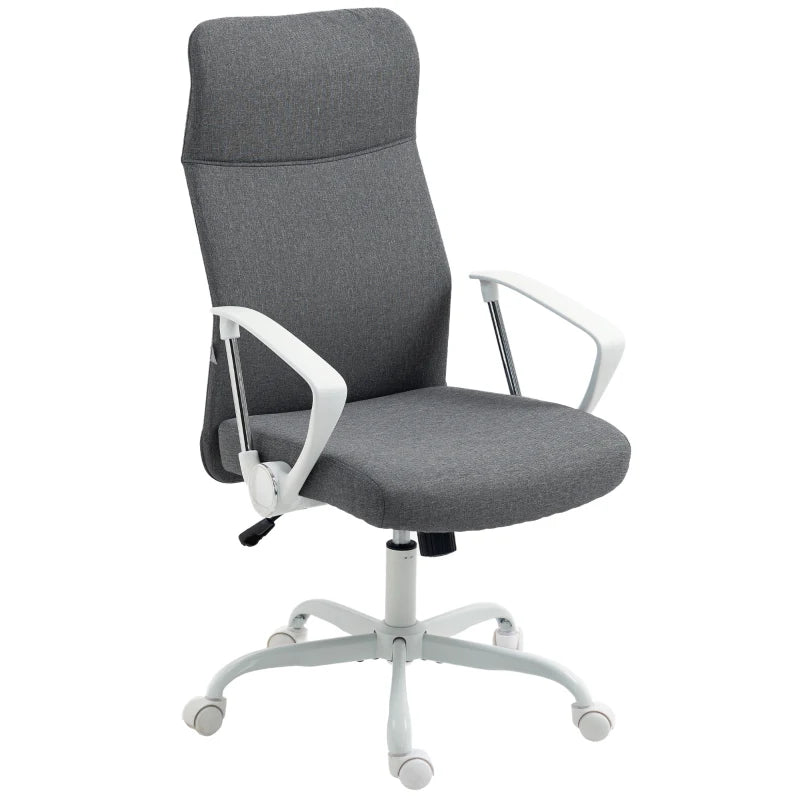 Ergonomic Fabric High Back Office Chair in Grey - Stylish Comfort for Home & Office Use