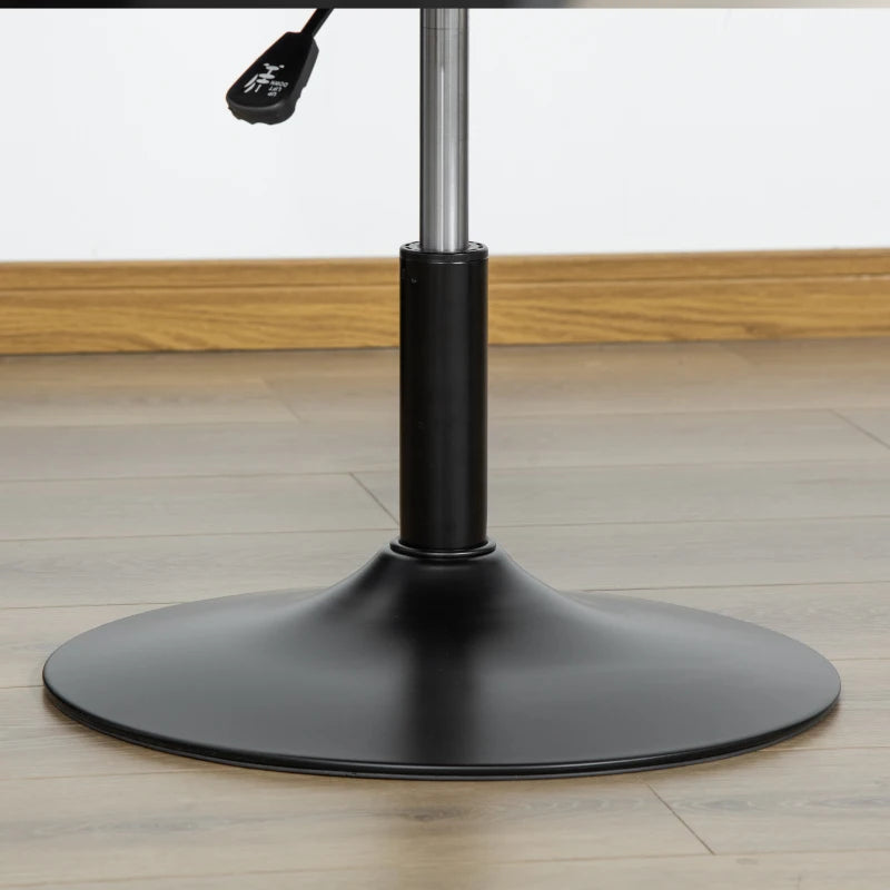 360° Swivel Velvet Upholstered Dressing Table Chair - Adjustable Height Tub Seat for Bedroom Makeup - Grey