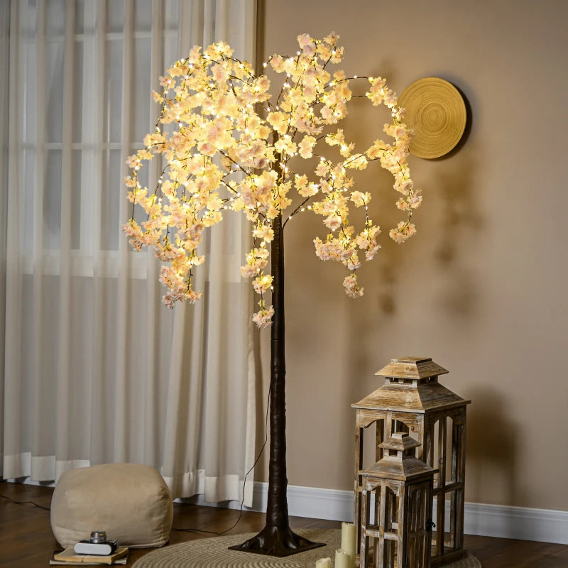 450 LED Pink Blossom Tree - Decorative Artificial Lighted Tree for Home, Garden, Wedding, and Party Decor