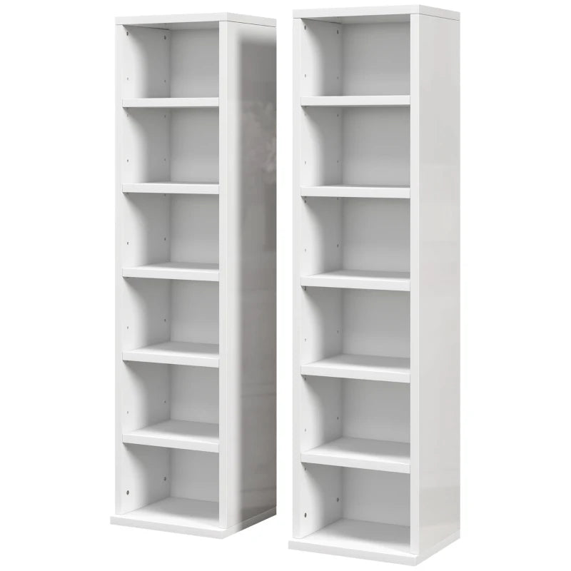 Set of 2 High Gloss White CD Storage Units - Stylish and Modern Organizer for 102 CDs - Perfect for Home Decor