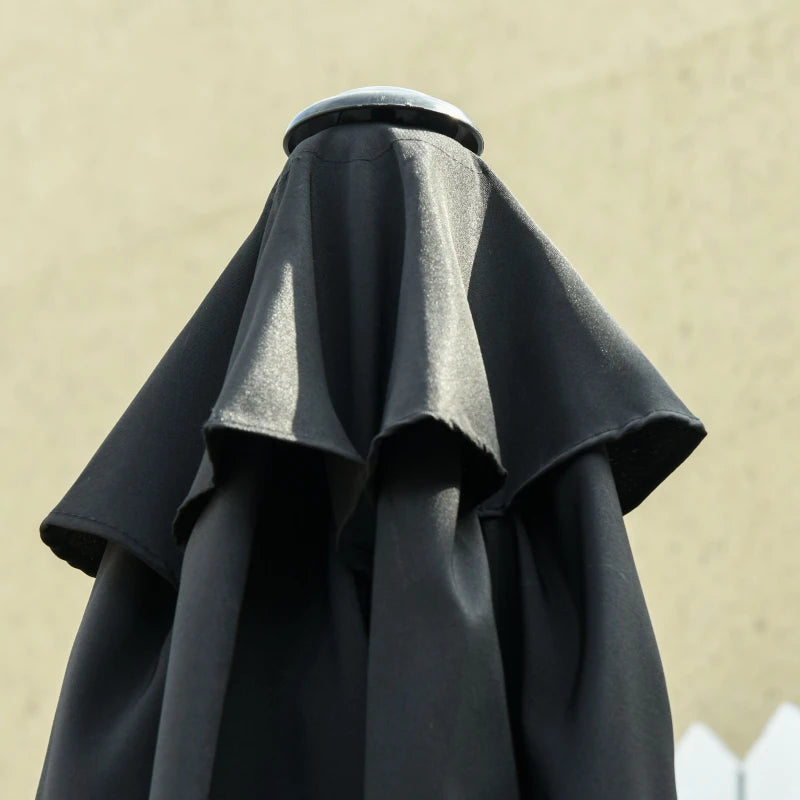 Black 2.7M Tilt Crank Garden Parasol Umbrella