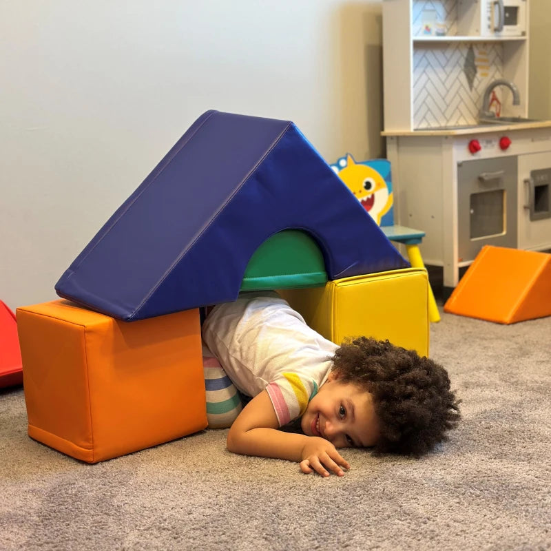 11-Piece Soft Play Set for Kids Foam Blocks Climbing Crawling Multicoloured Indoor Fun