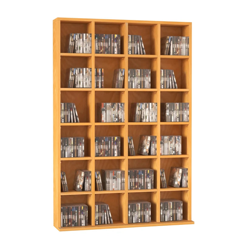 Adjustable CD Storage Unit - Beech Wood Finish, 89 x 130.5 cm, Perfect for Organizing Your Music Collection