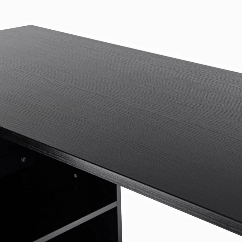 L Shaped Computer Desk with Drawers & File Cabinet - Reversible Home Office Study Table, 117x83.5cm, Black