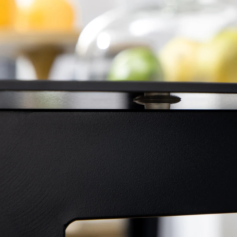 Black 6-Seater Outdoor Aluminium Dining Table with Glass Top