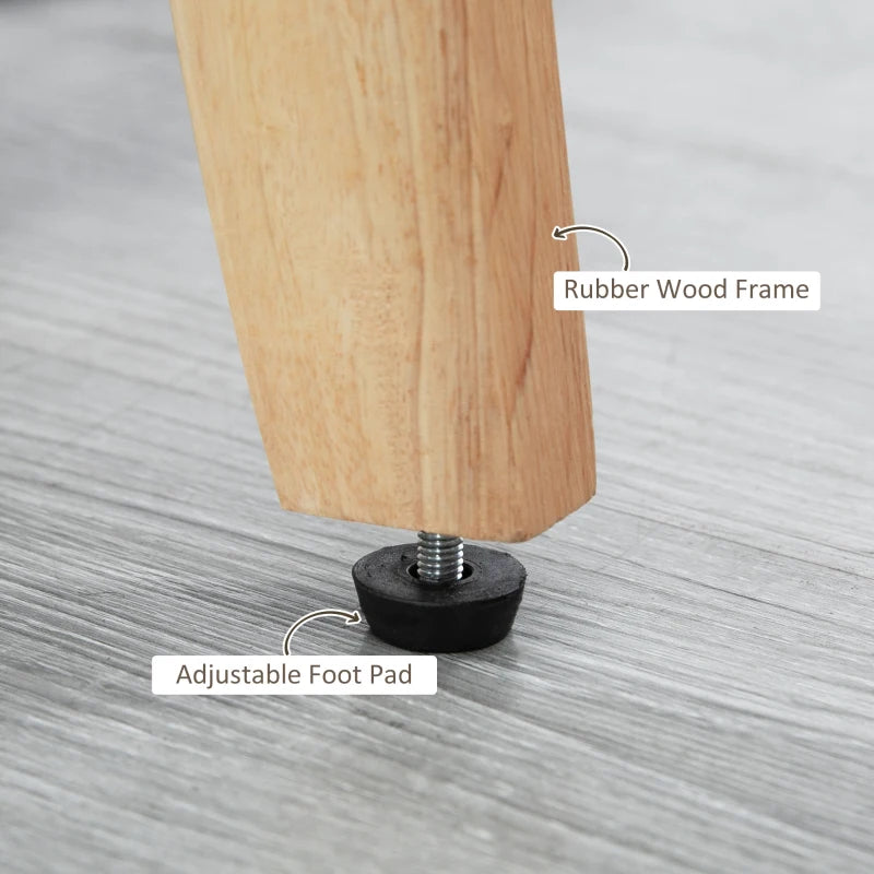 Modern One-Seater Sofa for Living Room, Linen Fabric Small Couch with Rubber Wood Frame and Armrests, Beige