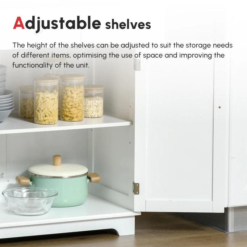 Multi-Use Kitchen Floor Cabinet with Solid Wood Top, Adjustable Shelf & Drawer - Ideal Sideboard for Dining Room & Hallway