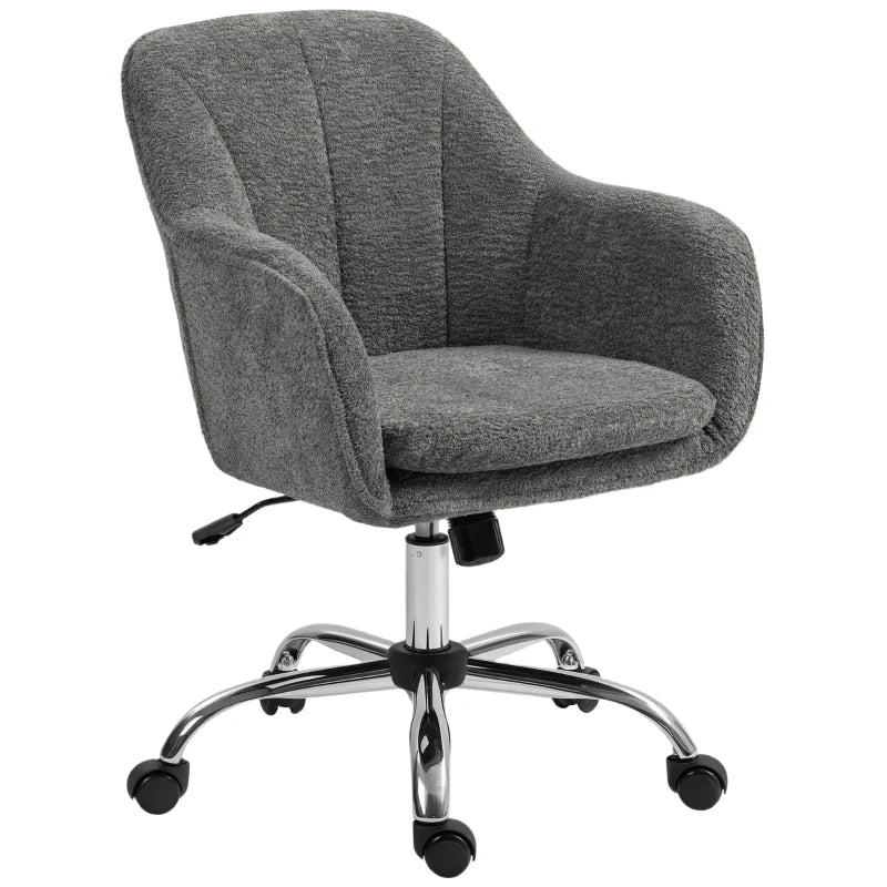 Luxurious Velvet-Feel Office Chair in Grey - Ergonomic Design for Comfort and Style - Perfect for Home or Office