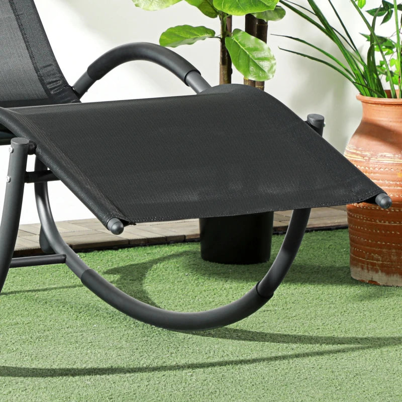 Black Zero Gravity Rocking Chair with Pillow