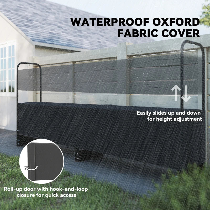 8.5ft Heavy Duty Firewood Rack with Waterproof Oxford Cover - Large Capacity Log Storage for Outdoor Fire Pits & Patios