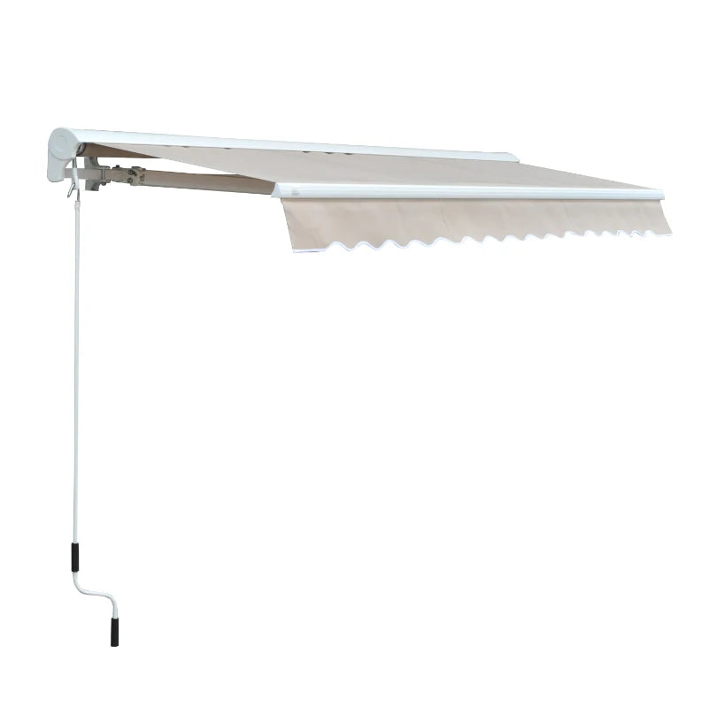 Cream White 3.5m x 2.5M Retractable Electric Awning Shade