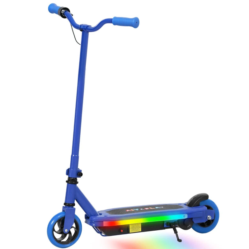 Electric Scooter for Kids Ages 6-14 with Colorful LED Lights Blue