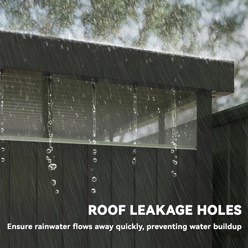 5.3 x 8.5ft Galvanized Steel Garden Shed with Windows, Lockable Door for Outdoor Storage