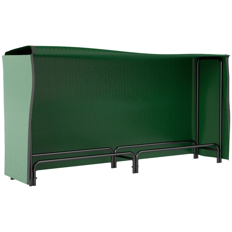 Heavy Duty Firewood Rack with Waterproof Cover - Indoor/Outdoor Log Storage Holder, 200x36x99 cm, Dark Green
