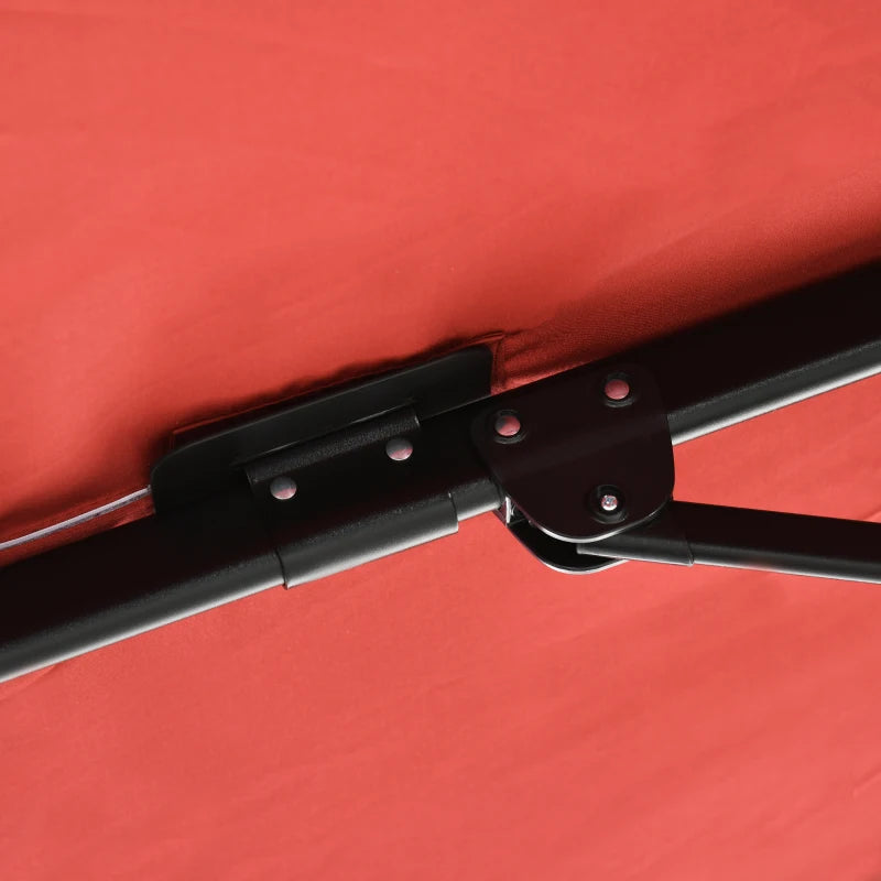 Wine Red 2.5x2.5m Offset Patio Umbrella with 360° Rotation