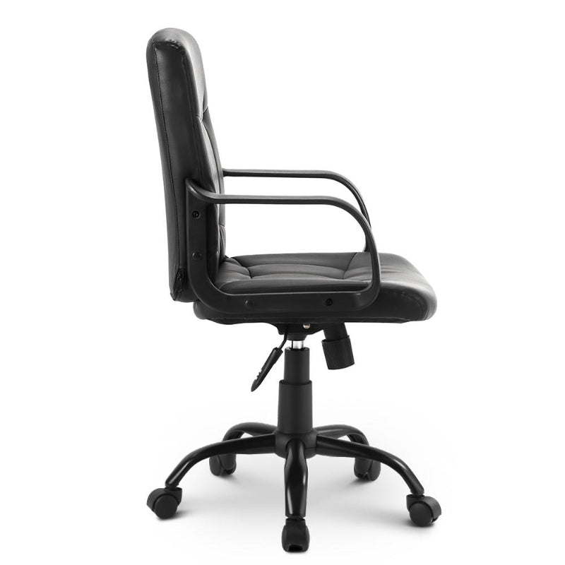 Ergonomic 360° Swivel Office Chair with High Back, Adjustable Height and Tilt Function, Black, 53L x 53W x 106H cm