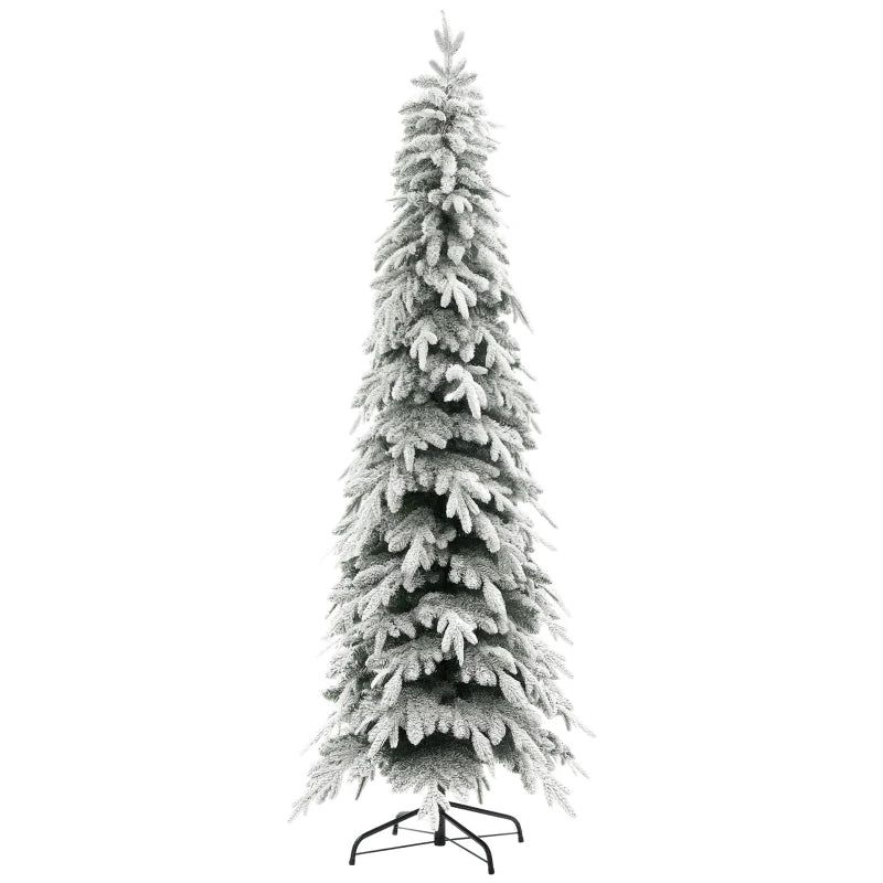 7ft Unlit Artificial Christmas Tree - Snow-Covered Holiday Decor for Festive Home Decoration