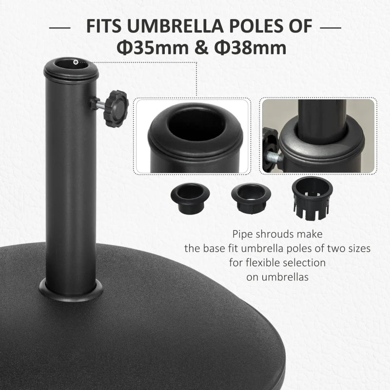 20kg Cement Patio Umbrella Base - Outdoor Garden Shade Stand (Grey)