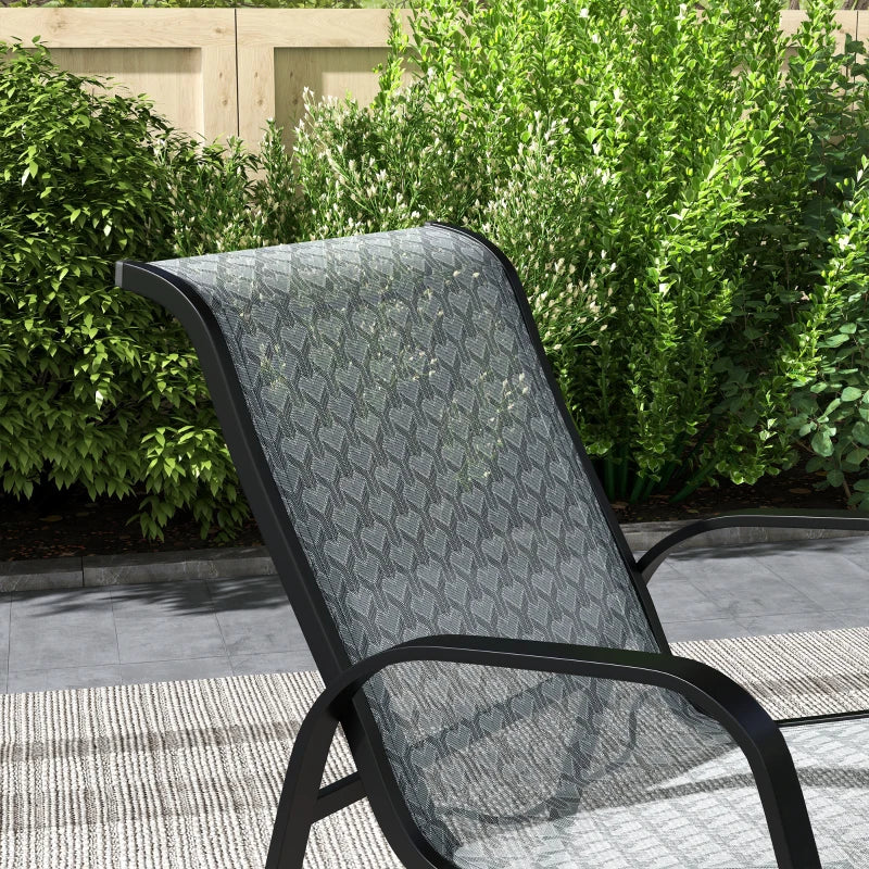 3-Piece Outdoor Rocking Armchair Set, Mixed Grey