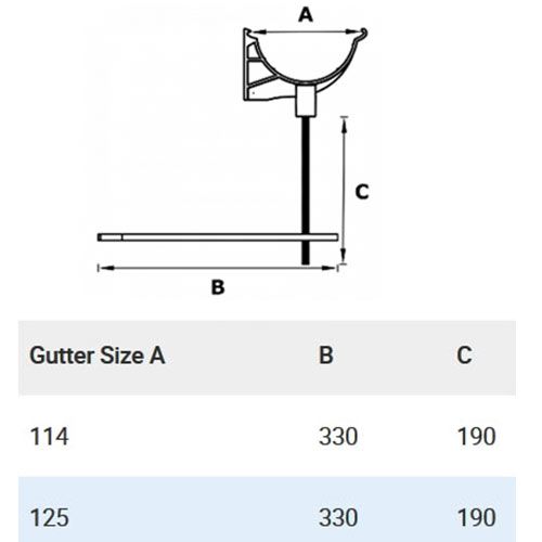 115mm (4.5") SnapIT Express Aluminium Half Round Rise & Fall Bracket - RAL 9005M Matt Black