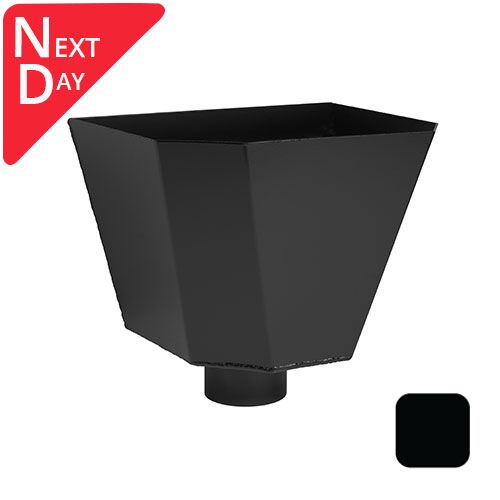 280mm Aluminium Saturn Hopper Head With 63mm (2.5") Outlet - RAL 9005m Matt Black